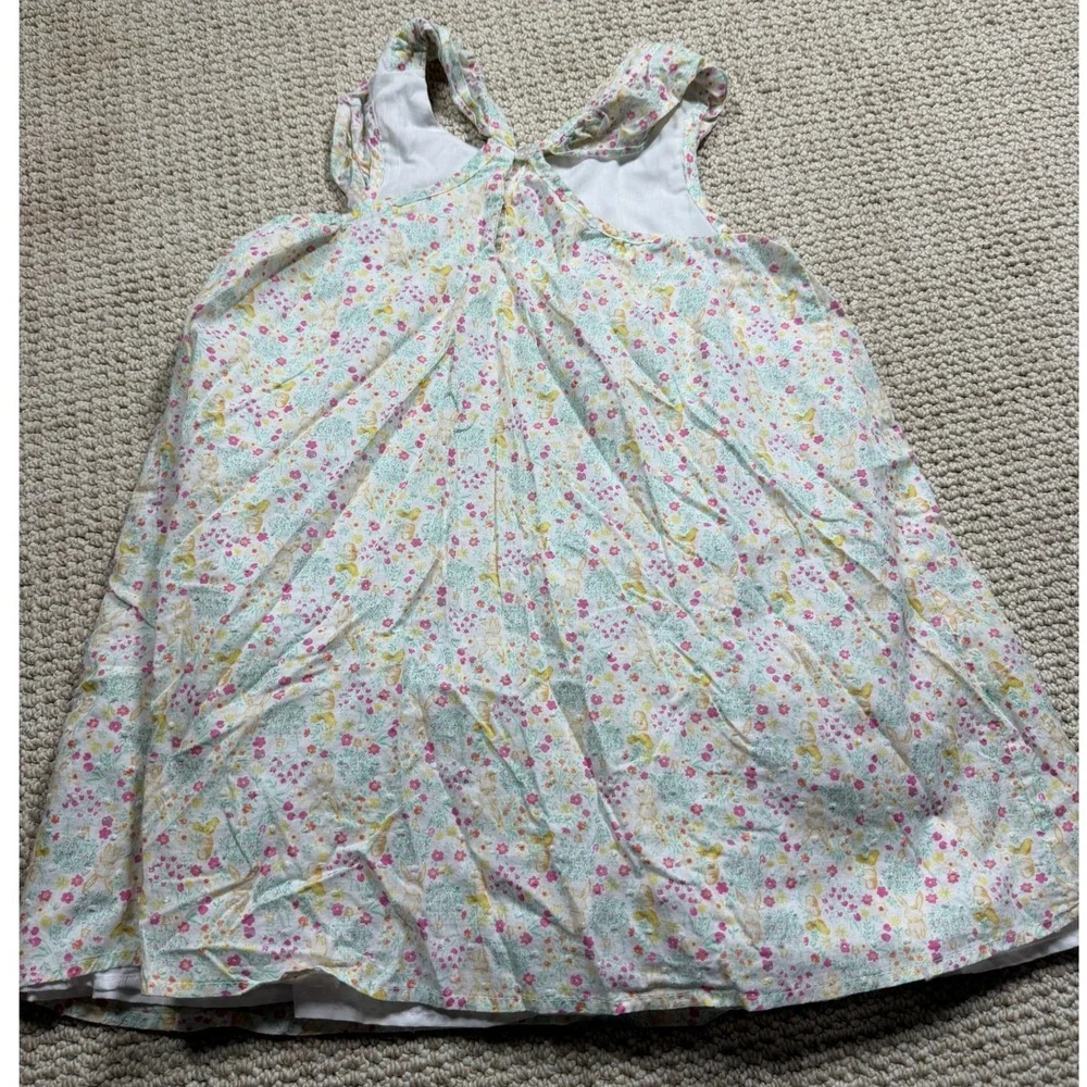 Shabby Chic Dress Girls Size 6 Spring Sundress Bunny Rabbit Floral Whimsical - Picture 6 of 7